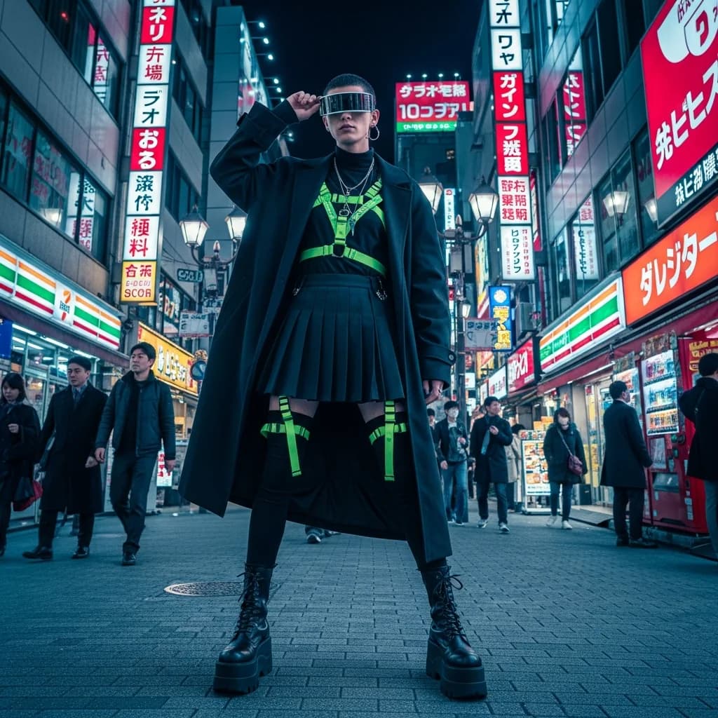 新宿霓虹：赛博朋克街头时尚