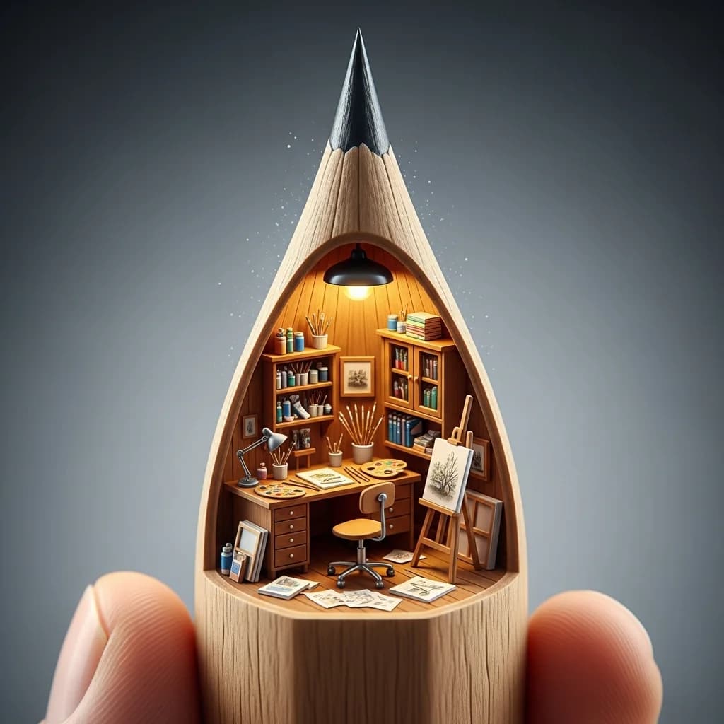 铅笔尖上的微型工作室