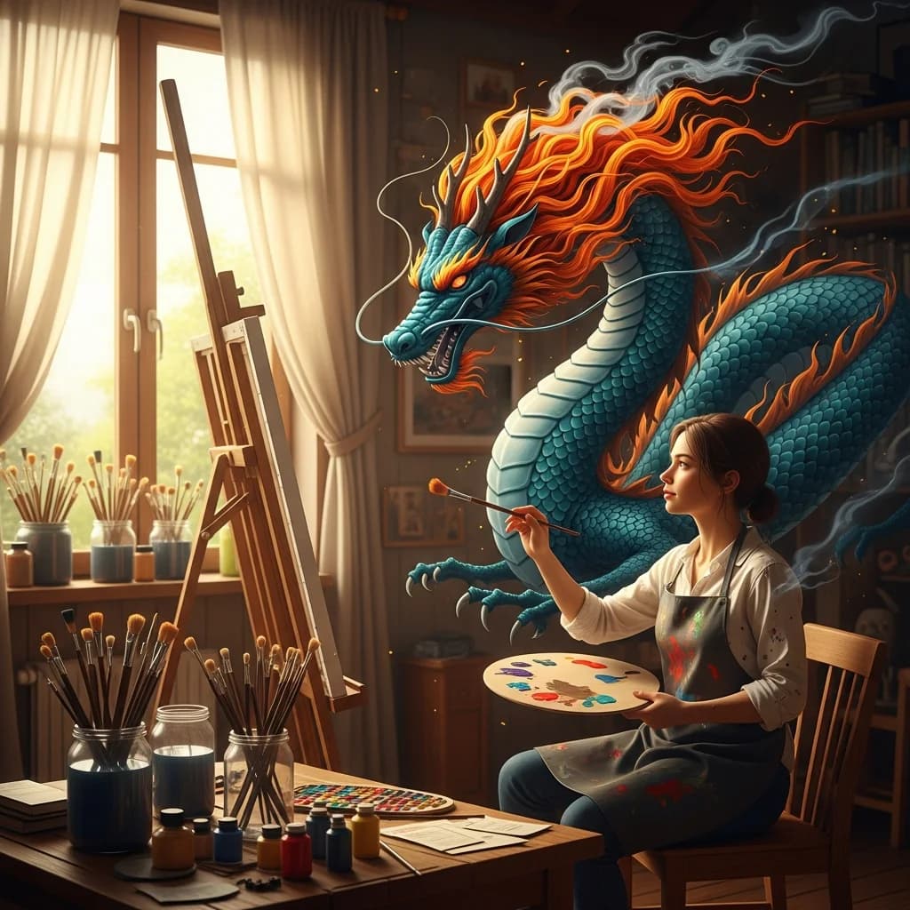 奇幻画笔：画布上的巨龙