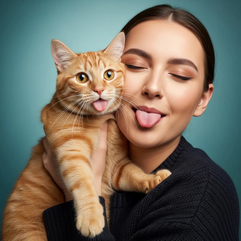 温馨时刻：女性与顽皮猫