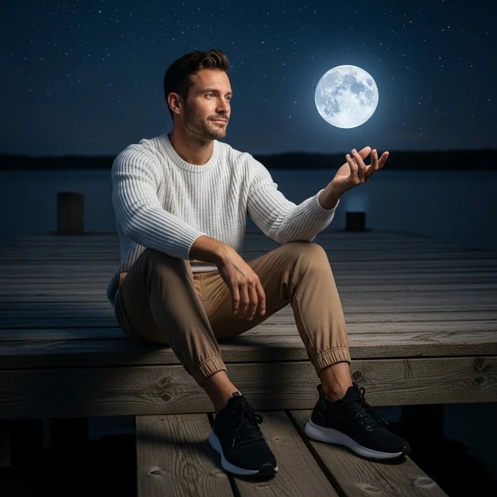 反射之球：码头上的宁静之夜