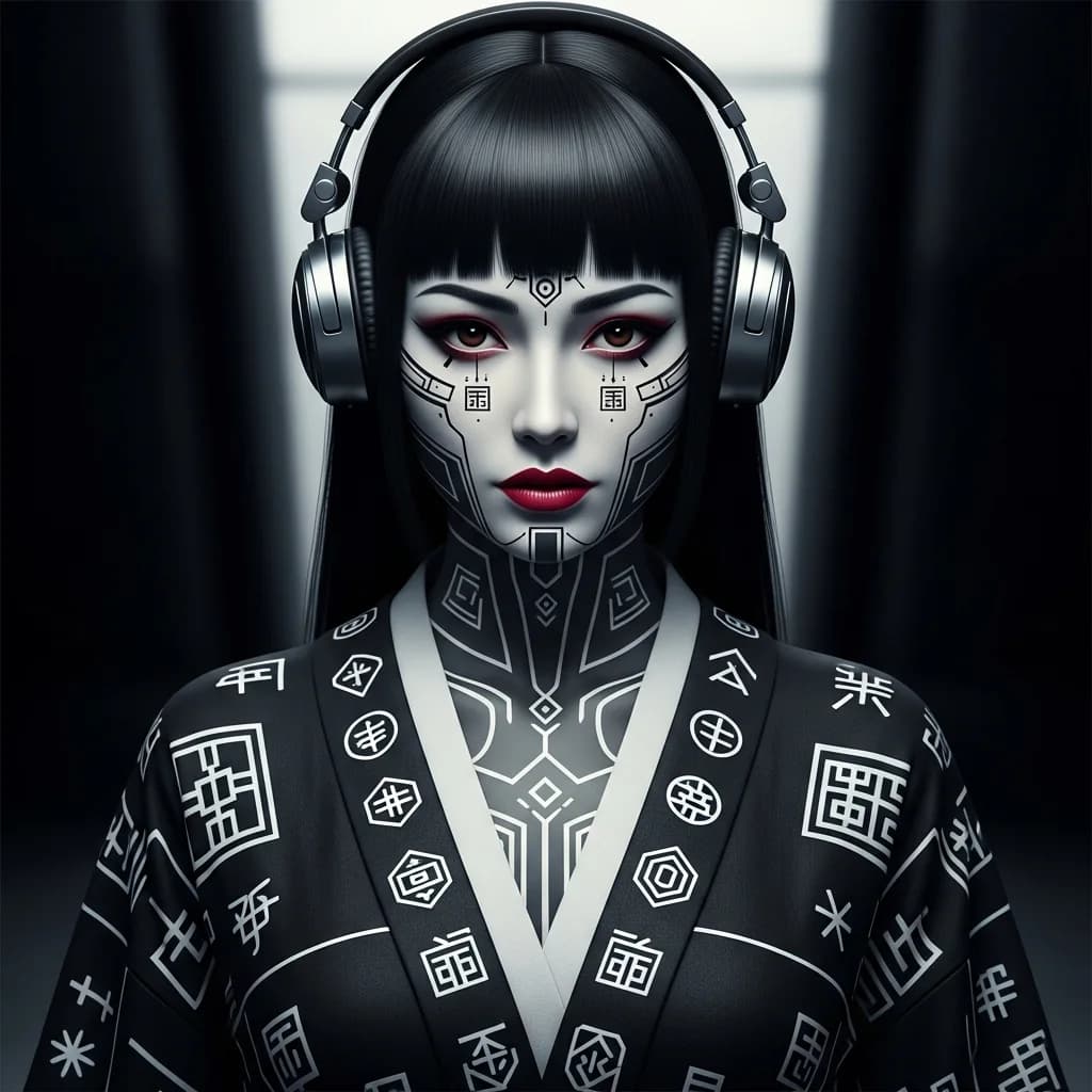 超现实时尚：图案皮肤女性
