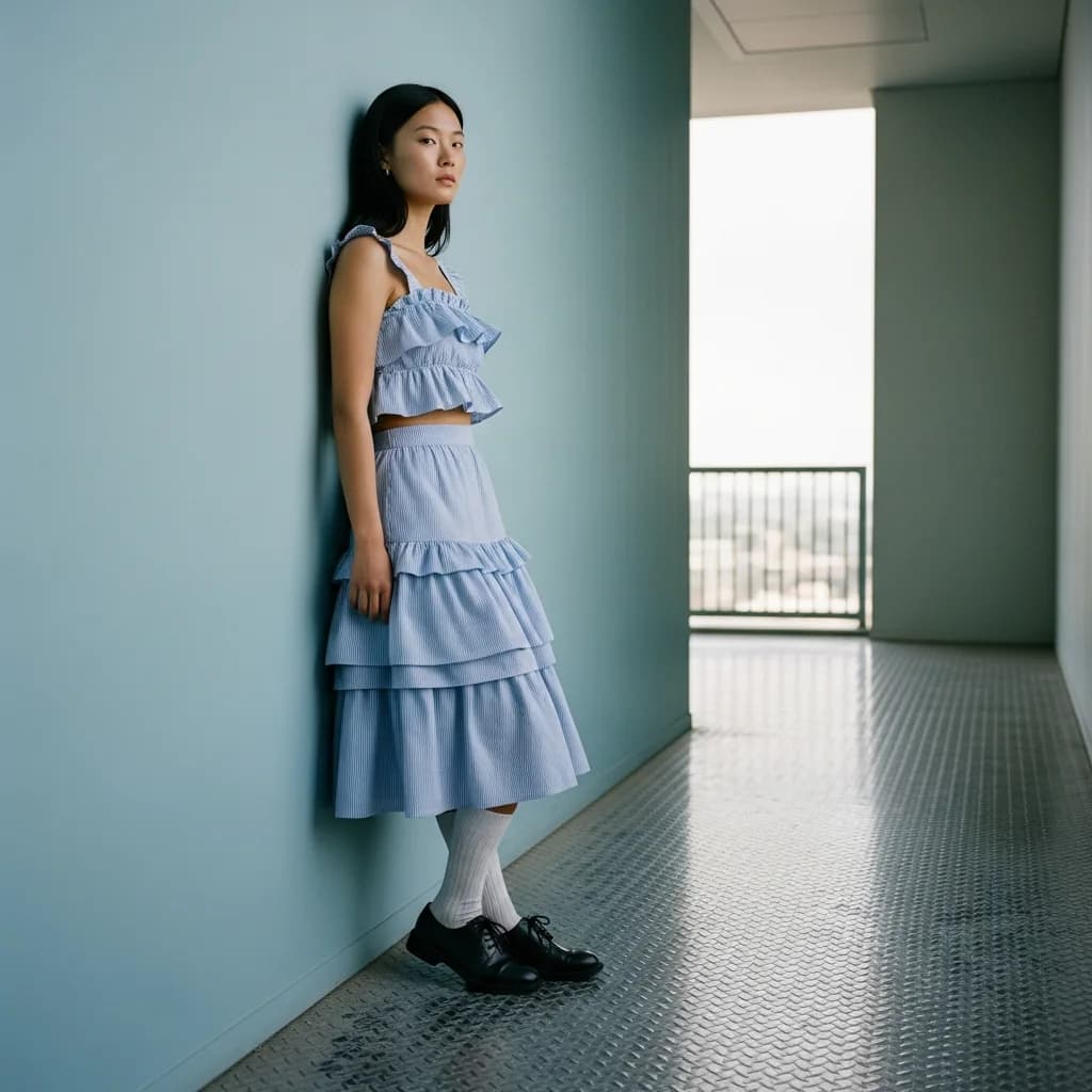 极简空间：沉思女性肖像