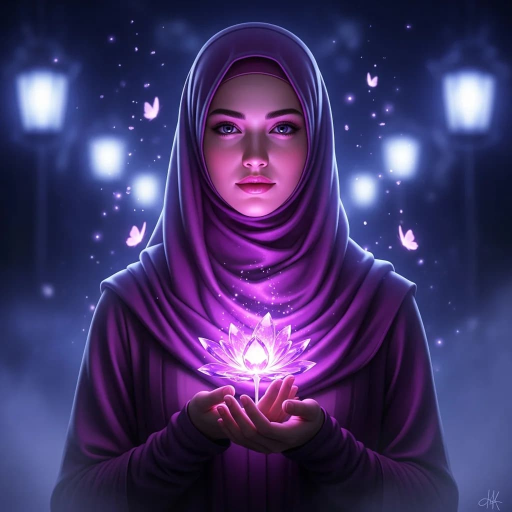 月光花园中的梦幻女性