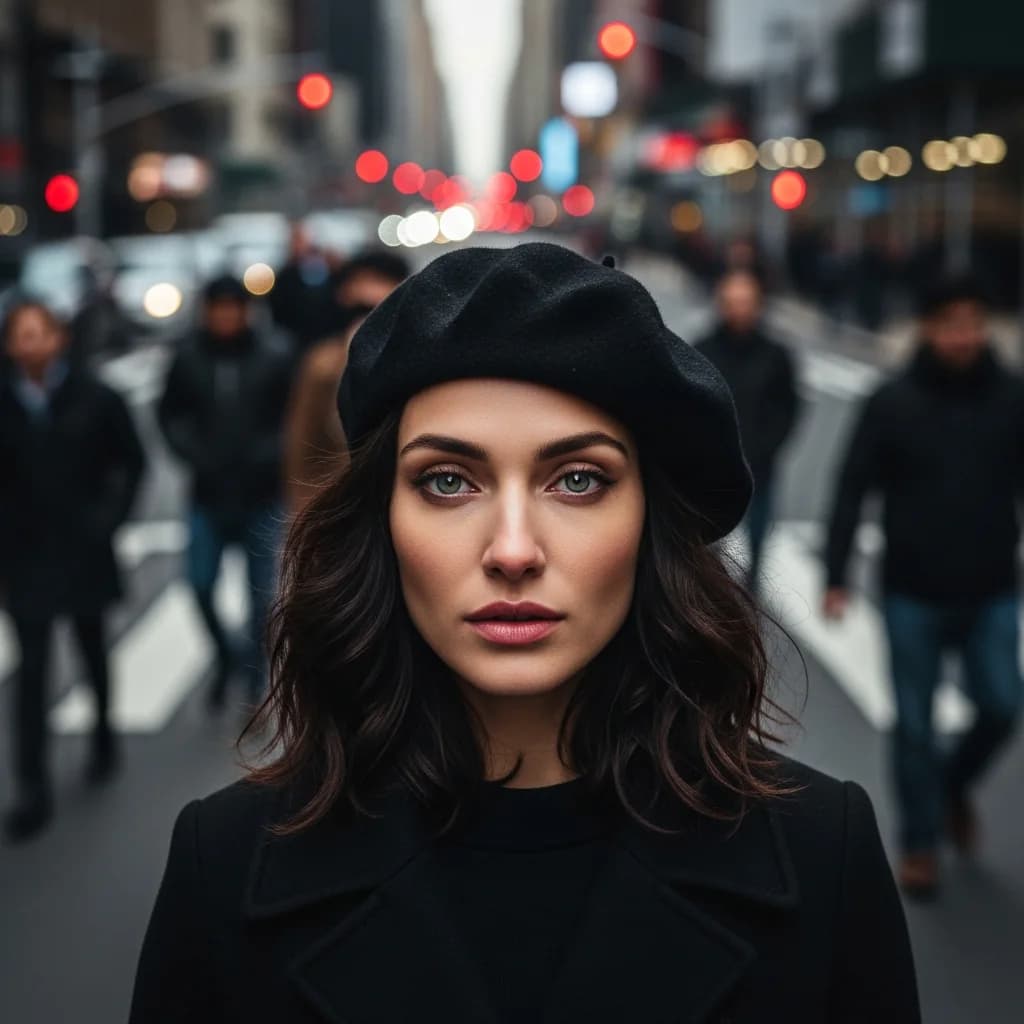 街头动静模糊人像