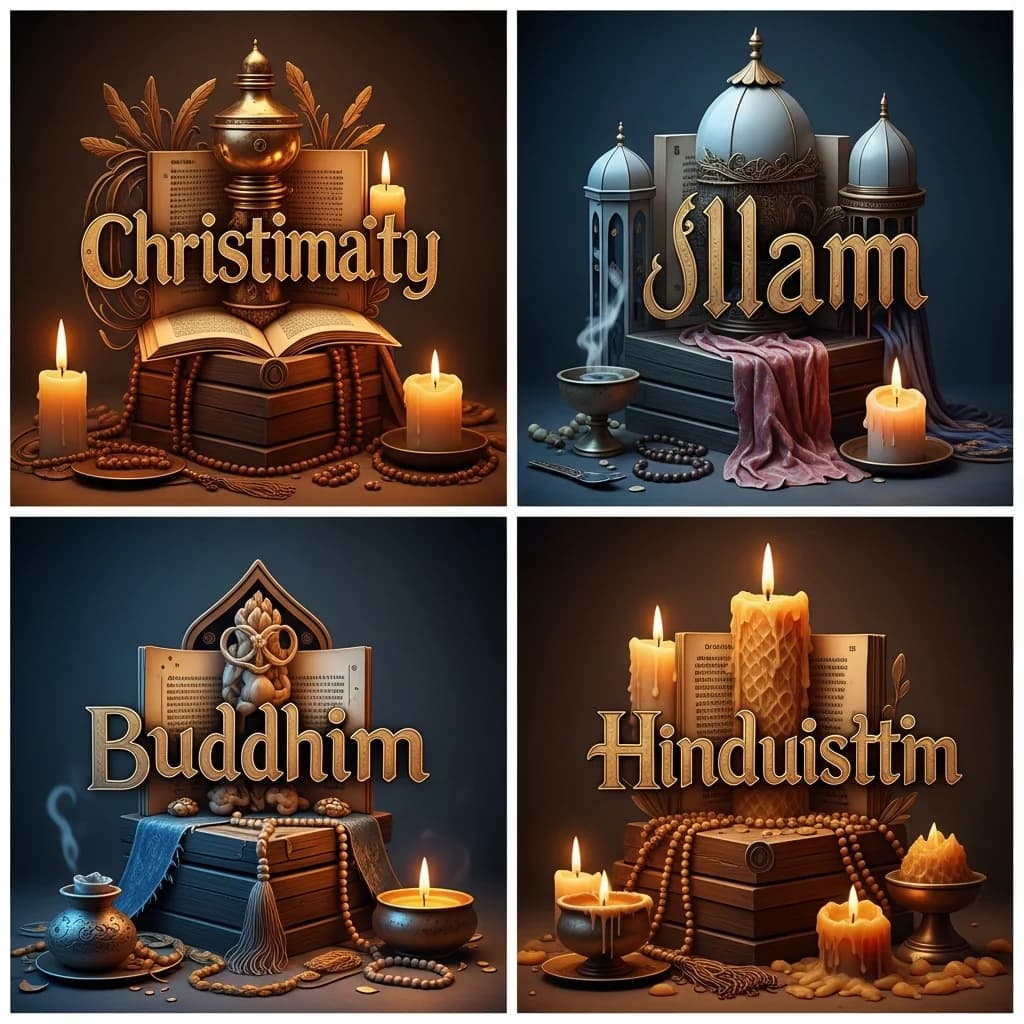 神圣文字艺术：世界宗教符号3D雕塑