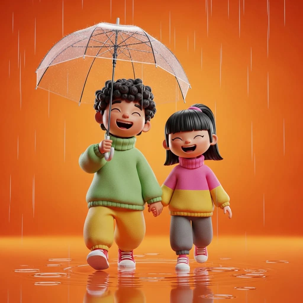 黏土动画：雨天的欢乐时光