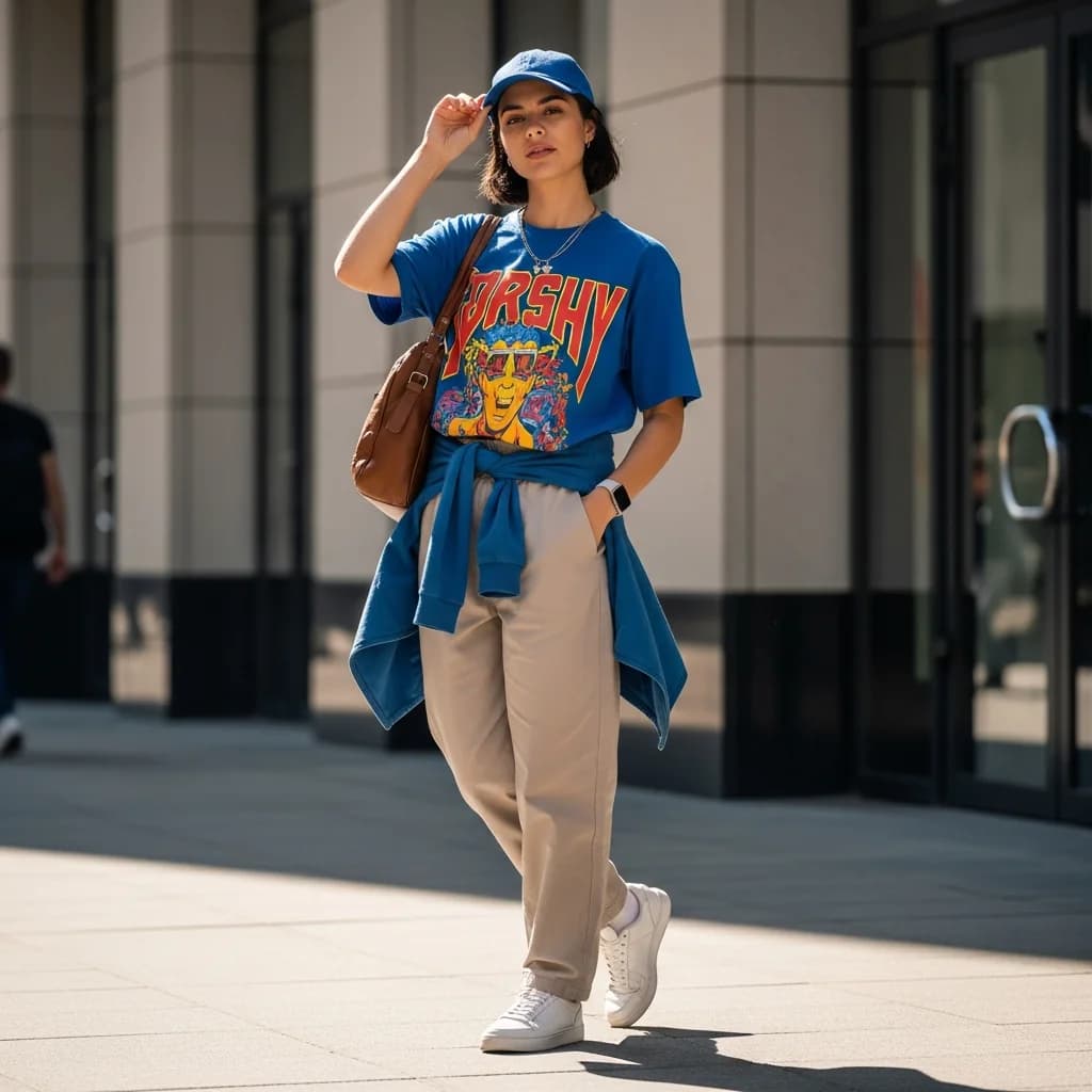街头潮流穿搭女孩