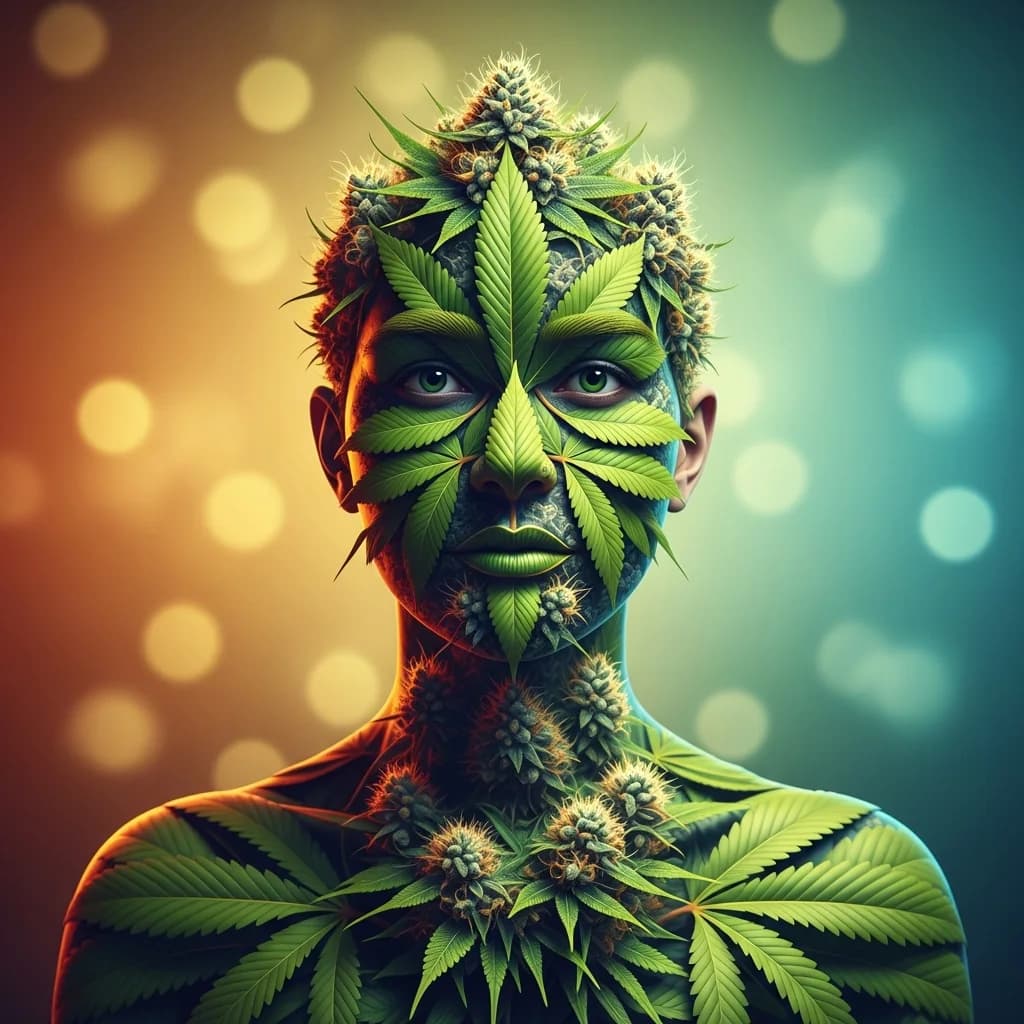 人体与植物融合的写实摄影