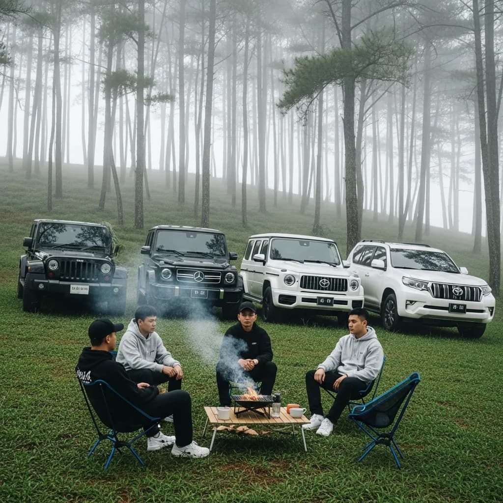 晨雾弥漫，高端氛围：舒适户外聚会