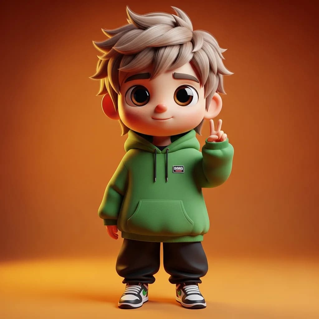 萌系魅力：3D卡通男孩
