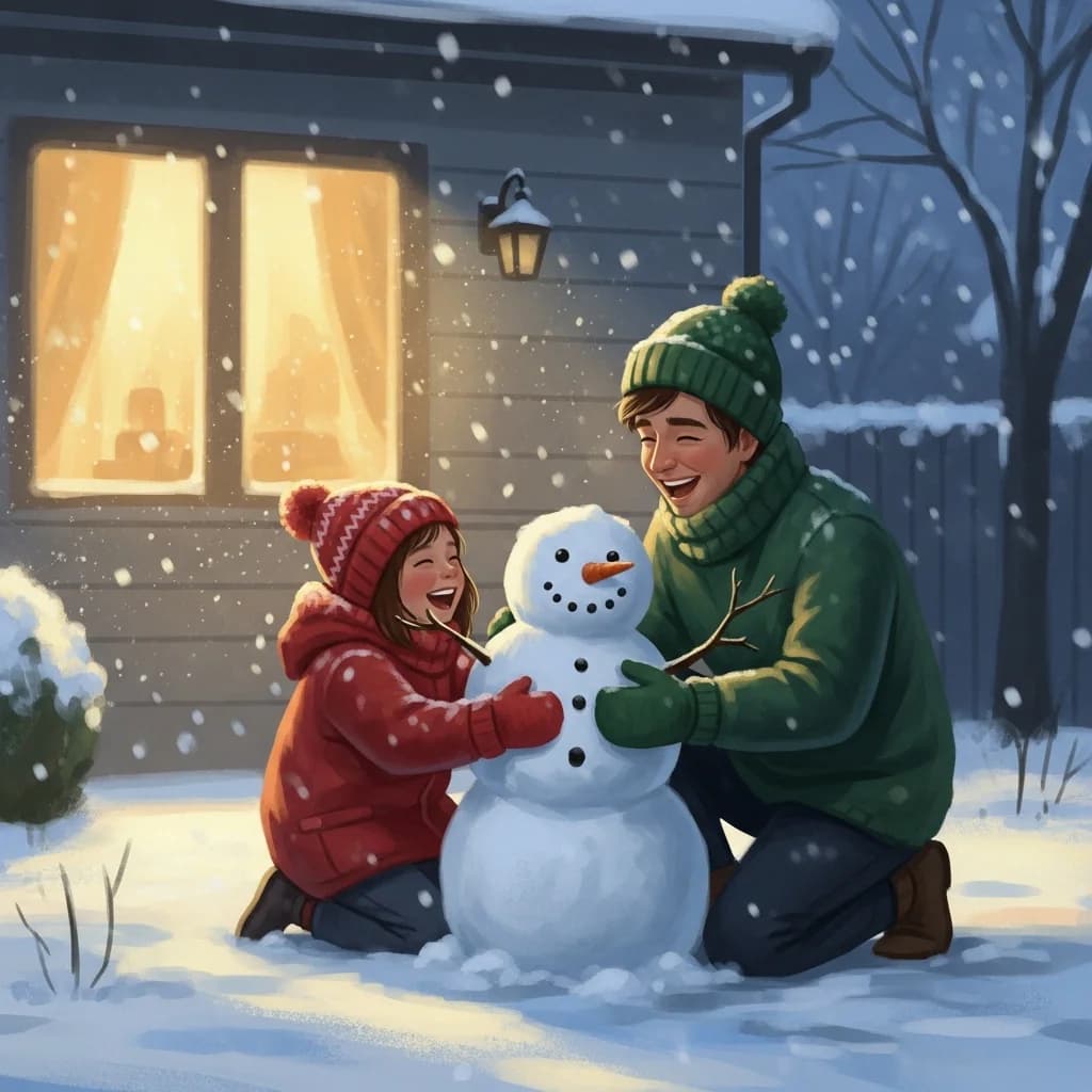 雪中笑容：家庭冬日仙境