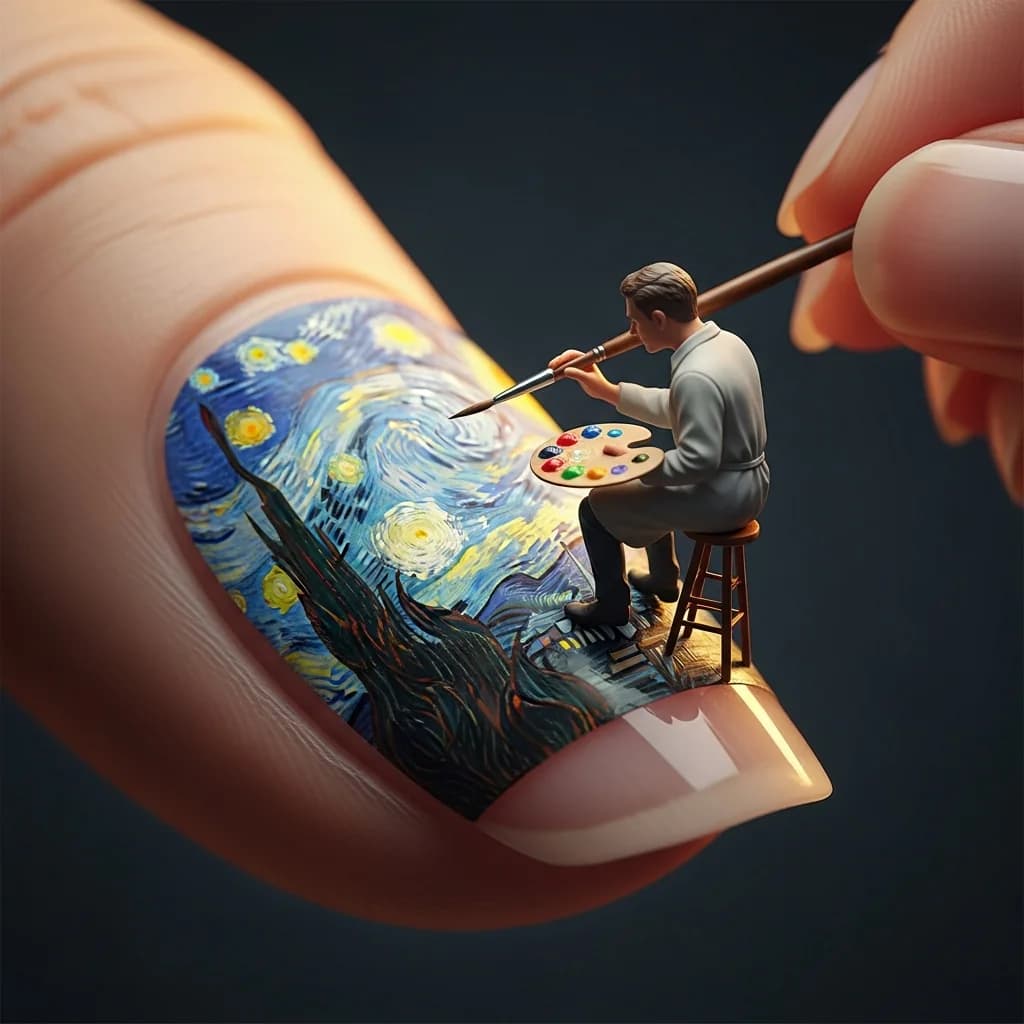 微缩艺术：指甲上的画布