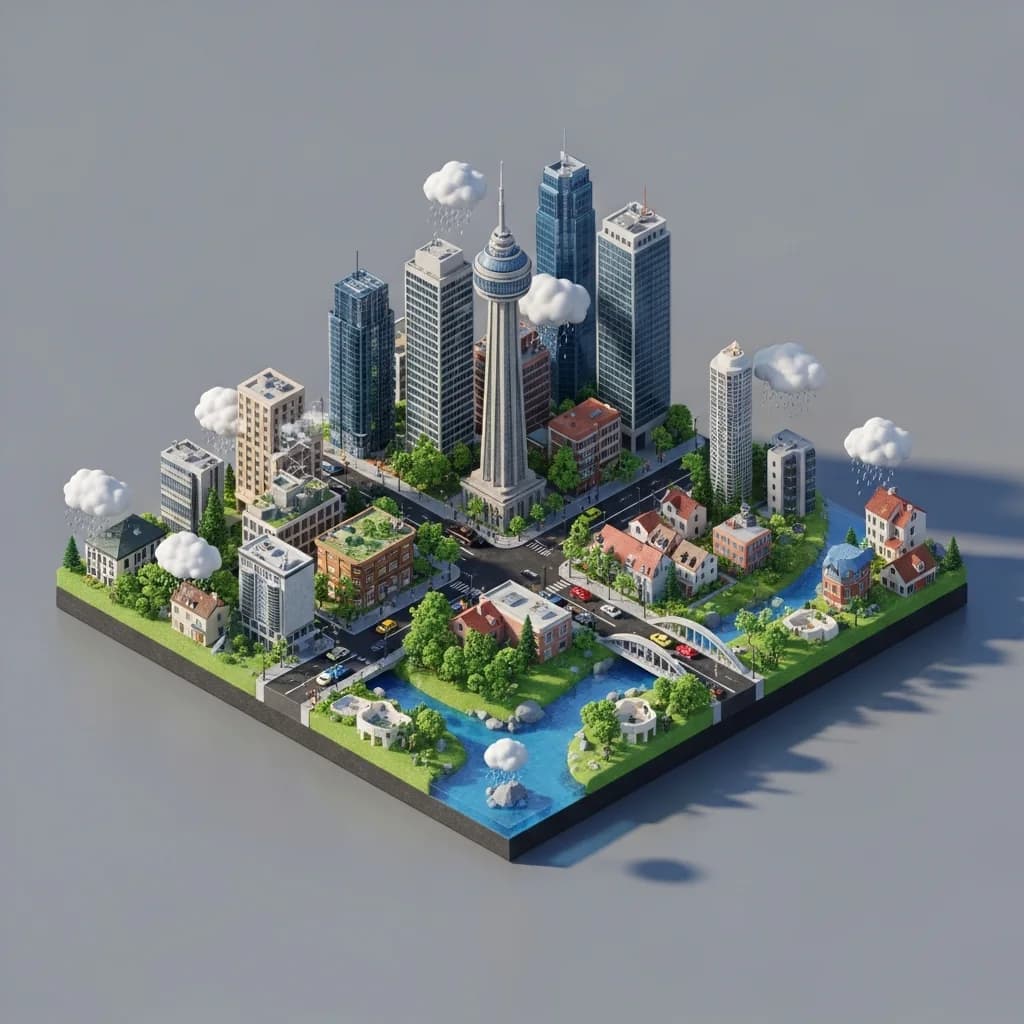 微缩都市：3D辉煌中的实时天气