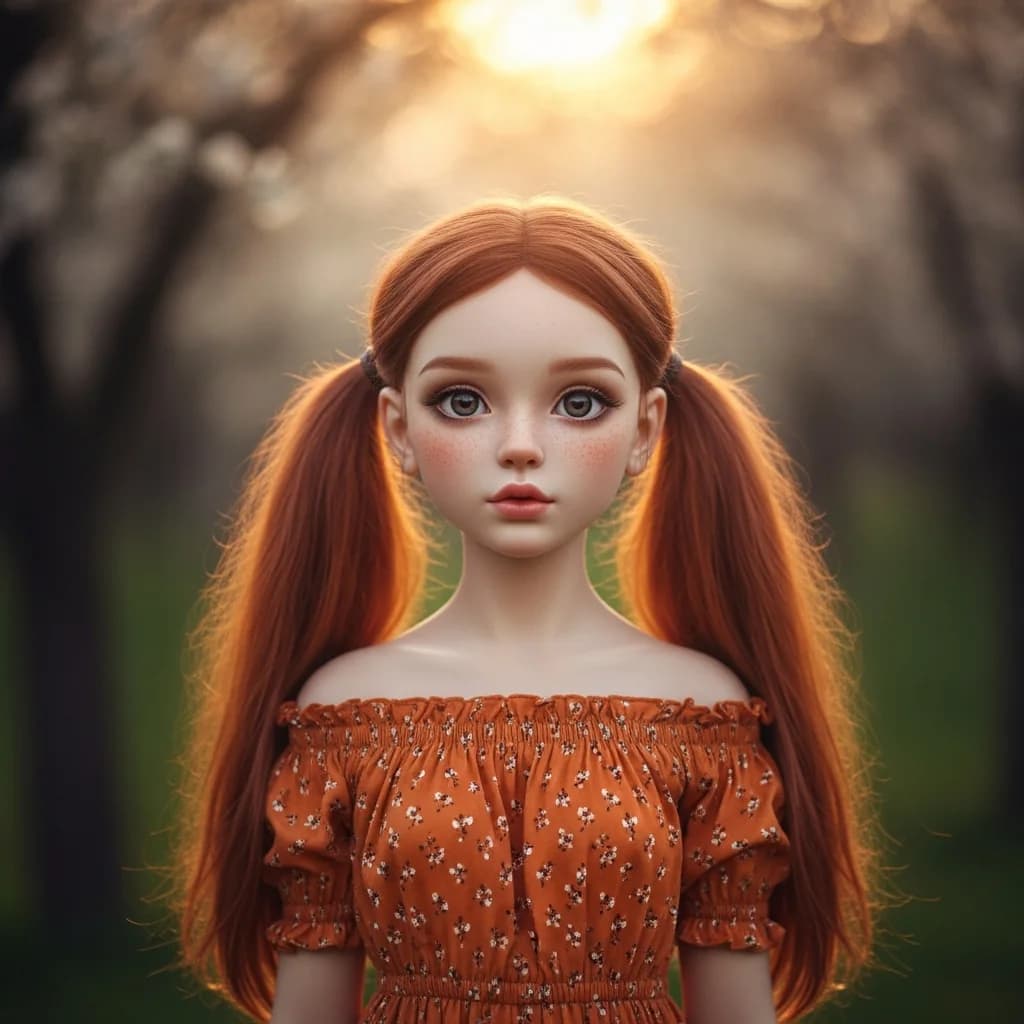 奇幻之美：阳光花园中的少女