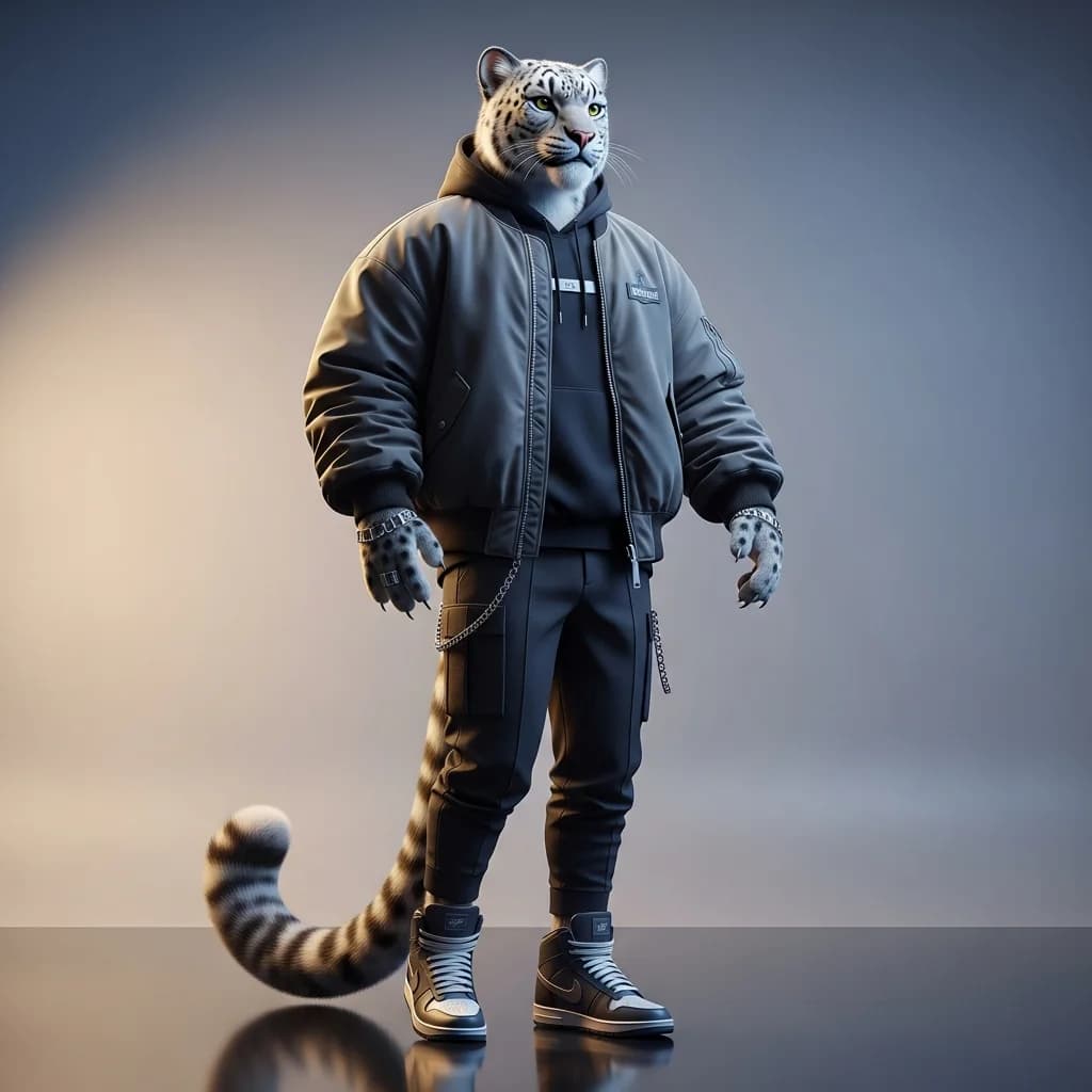 3D时尚：街头雪豹