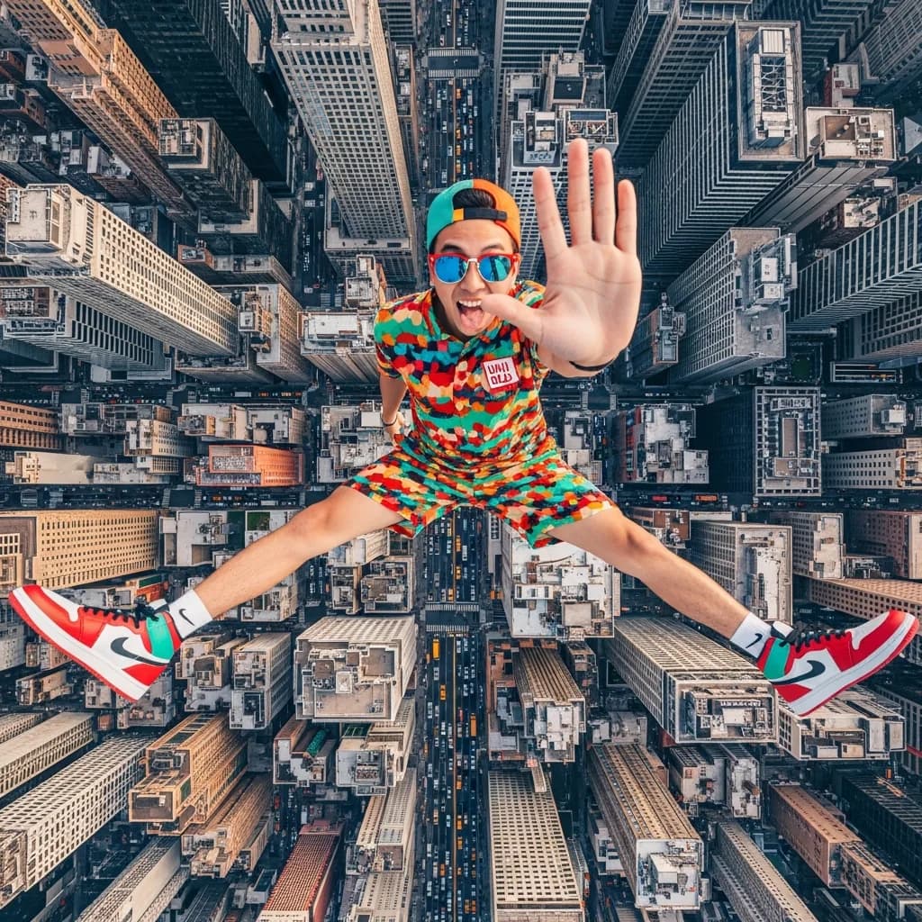 纽约上空的俏皮漂浮