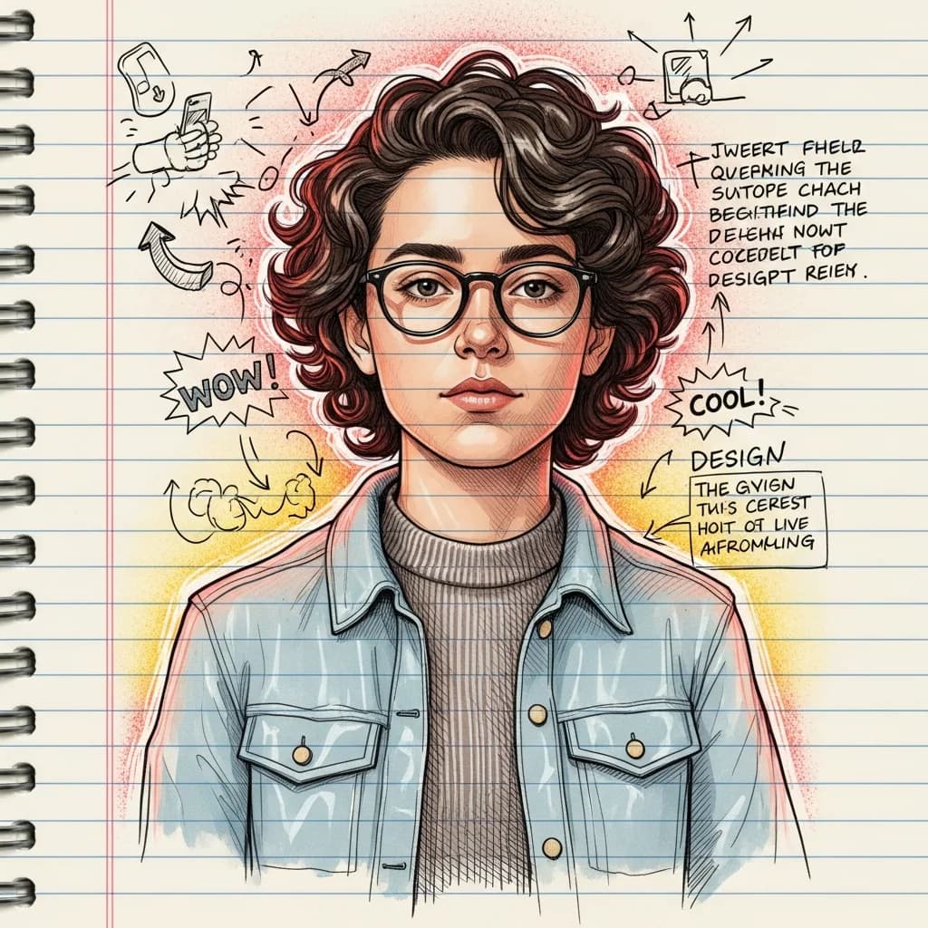 手绘速写本人物插画